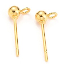 Edelstahl Kugel Ohrstecker 18k