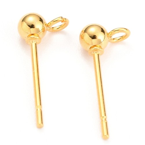 Edelstahl kugel ohrstecker 18k - edelstahl,
