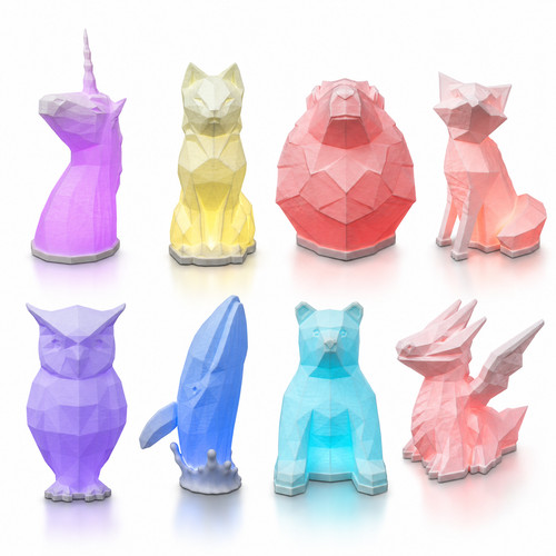Low poly tierlampe - poly,