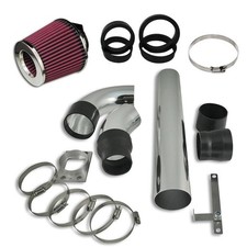 Sport Luft Filter offen Alu Powerrohr Ansaugrohr Set poliert universal Adapter
