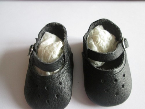 Puppenschuhe leder schwarz - puppenschuhe,
