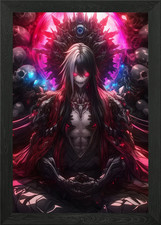 Dunkle Anime Welt gerahmtes