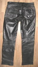 - HIGHWAY 1 -  Herren- LEDERJEANS / Biker- Lederhose in schwarz ca. W33-34/ L32