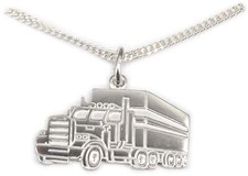 Anhänger lkw sattelzug - lkw, silber