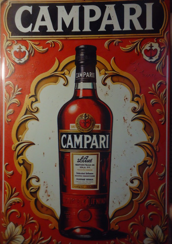 Campari retro blechschild - ,