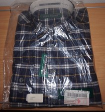 Herren Flanellhemd Langarm Blau/Weiß-gestreift  43/44  NEU OVP Club D'Amingo