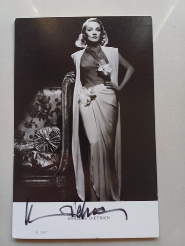 Autogramm marlene dietrich auf - dietrich,