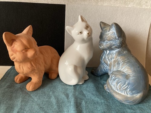3er set katzenfiguren konvolut - set,