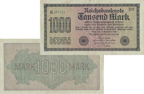 1000 mark reichsbanknote von - mark,,