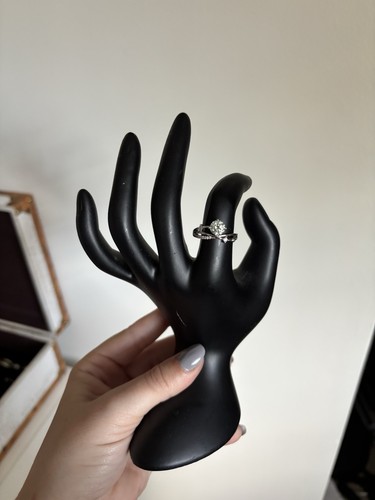 Moissanit ring mit rundem - moissanit,