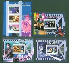 Guinea 2007 - Ray Charles - Paul McCartney - Johnny Cash - 4917-19 + Bl. 1311-13