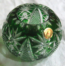 vase rund grün bleikristall