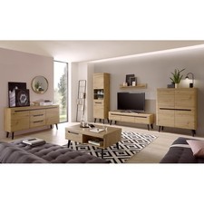 Wohnwand Set Eiche Couchtisch