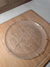 Große  Servierplatte Kuchenteller 32,5 cm Luminarc Arcoroc Aspen Glas Blattmotiv