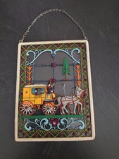 Bleiverglasung Fensterbild Glasmalereischeibe " Postkutsche"