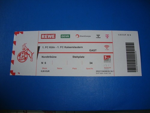 Ticket köln 1 fc - 1., 1.