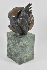 C26O08- Bronze Figur auf Marmor Sockel abstrahierte Form mit Hand