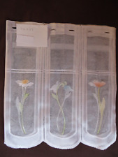 Gardine Scheibengardine  weiß mit Blumen bunt gemustert 43 x 77 cm