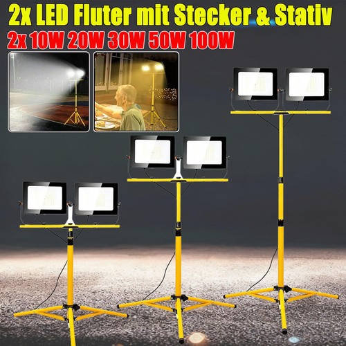Led baustrahler mit stativ - 2x,