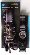 Hundeleine Joggingleine Halsband mit Leine 120 cm grau Laufleine Walkingleine