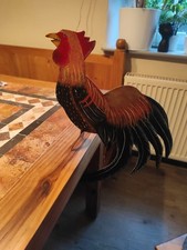 Vintage Pendelfigur Wippfigur Figur Hahn Balance Metall Höhe 50 cm Thekenfigur
