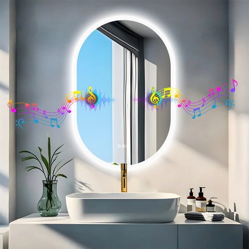 Led badspiegel oval 60x90cm - led,