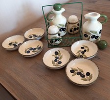 Tapas-Schalen im Oliven-Dekor mediterranes Geschirr Set