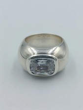 Massiver 925er Silberring mit großem Zirkonia