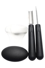 TCHIBO Kitchen Schnitz-Set für Obst Gemüse 3 Teile Zeichenset Schwarz