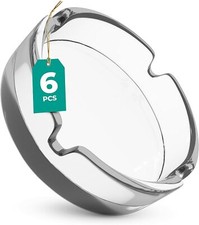 6 Aschenbecher Glas Ascher