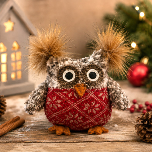 Eule figur winter - 15, cm