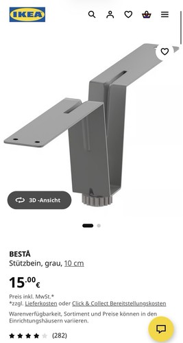 Ikea besta stützbein - stützbein,, grau