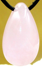 ROSENQUARZ    TROPFEN  Anhänger    TROMMELSTEIN   gebohrt    Nr.101