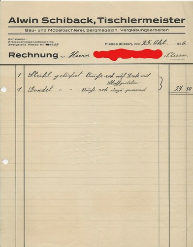 615 rechnung 1936 - rechnung,