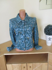 Please Damen Jeans Jacke Gr. 36 grün-mehrfarbig wie neu