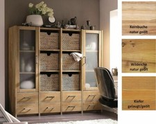 Massivholz Highboard NEU Glas