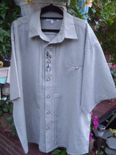 Herren Trachten - Hemd Gr. XXL beige-grau , kurzer Arm pflegeleicht