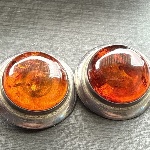Bernstein cabochon ohrclips - bernstein,