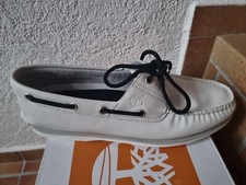 Timberland Classic Boat 2 Eye Herren Mokassins Nubukleder Weiß Gr. 44,5 
