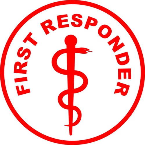 Aufkleber first responder mit - first,