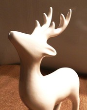 Elch, Hirsch weiß, Weihnachtsdeko Advent Tischdeko Fendterdeko stehend 23 cm