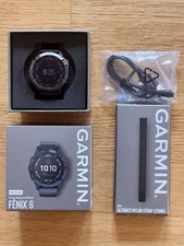 GARMIN FENIX 6 PRO SOLAR GPS Uhr Grey Black Schwarz 010-02410-15 OVP neues Band