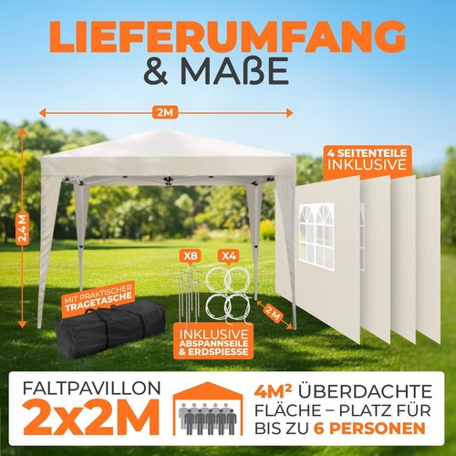 Faltpavillon mit 4 - 2×2,