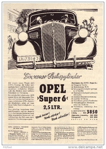 Original werbung 1937 opel - original,