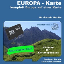 EUROPA Karte Topo Höhenlinien - 32 GB microSD - GARMIN GPSMap etrex Oregon Edge