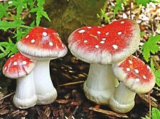 ❀ 2 x Fliegenpilze  Paar Keramik 14 cm Rot Weiß Herbst Deko Fliegenpilz GW