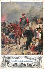 AK Militär WK1  Generalfeldmarschall von Hindenburg, - oben defekt - Kleinformat