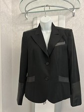 Neuer hochwertiger Ambiente Damen Blazer Gr. 40 mit Echtleder in schwarz