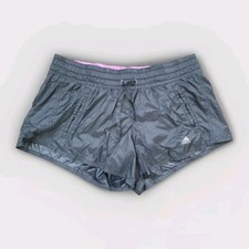 ADIDAS Glanz Nylon Shorts Running Damen Fitness Laufen Sprinter 34 Retro schwarz