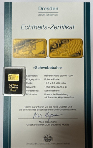 Goldbarren 200 999 - 1/200, 999.9